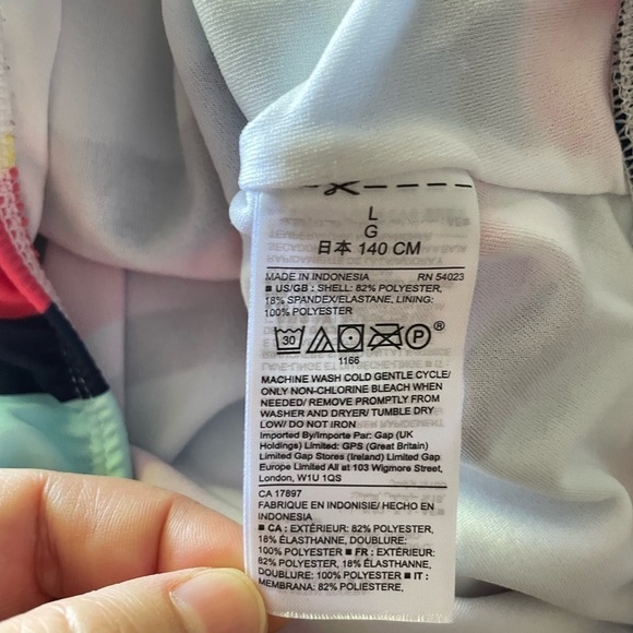 GAP Girl’s One Piece Striped Swimsuit L - Picture 9 of 11